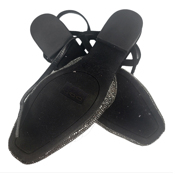 Journee Collection Nysha Rhinestone Flats Black 8.5 - Picture 8 of 8